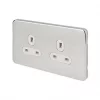 Schneider Electric Lisse Deco 13A 2-Gang Unswitched Plug Socket Polished Chrome with White Inserts 2 Schneider Electric Lisse Deco 13A 2-Gang Unswitched Plug Socket Polished Chrome with White Inserts -Chrome Switches & Sockets Sales 978FF P