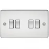 Knightsbridge FP4100PC 10AX 4-Gang 2-Way Light Switch Polished Chrome -Chrome Switches & Sockets Sales 980TY P