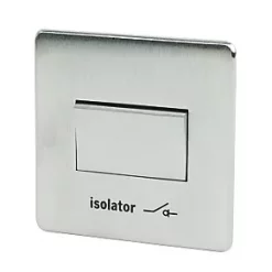 Crabtree Platinum 6A 1-Gang 3-Pole Fan Isolator Switch Satin Chrome