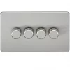 Knightsbridge SF2184BC 4-Gang 2-Way LED Dimmer Switch Brushed Chrome -Chrome Switches & Sockets Sales 992TY P