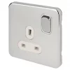Schneider Electric Lisse Deco 13A 1-Gang SP Switched Plug Socket Polished Chrome with White Inserts 1 Schneider Electric Lisse Deco 13A 1-Gang SP Switched Plug Socket Polished Chrome with White Inserts -Chrome Switches & Sockets Sales 993FF P