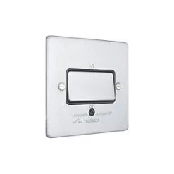 Schneider Electric Ultimate Low Profile 10A 1-Gang 3-Pole Fan Isolator Switch Brushed Chrome with Black Inserts -Chrome Switches & Sockets Sales 9976J A2