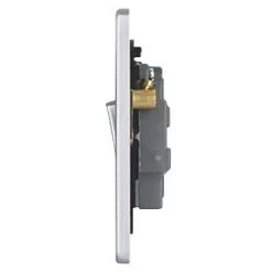 Schneider Electric Ultimate Low Profile 10A 1-Gang 3-Pole Fan Isolator Switch Brushed Chrome with Black Inserts -Chrome Switches & Sockets Sales 9976J A3