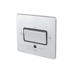 Schneider Electric Ultimate Low Profile 10A 1-Gang 3-Pole Fan Isolator Switch Brushed Chrome with Black Inserts